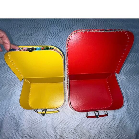 Petit Jour Paris “Elmer” Kids Suitcase Set Colorful Patchwork Elephant Set of 2 - Picture 7 of 13